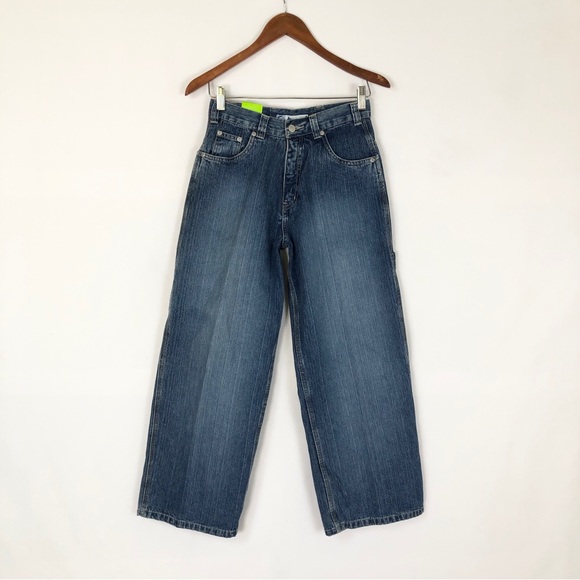NEW Utility‎ Wide Leg Jeans Dark Wash Size 12 Boy Size 26 Women High Waist - Picture 4 of 9